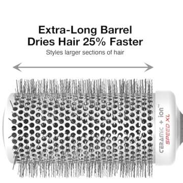 Olivia Garden Ceramic + Ion Round Thermal Hair Brush, CIXL-65 (3 1/2")