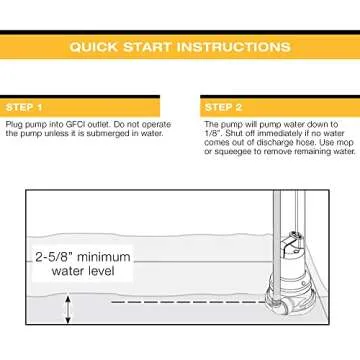 WAYNE VIP50 - 1/2 HP Reinforced Thermoplastic Submersible Multi-Use Pump - Up to 2,500 Gallons Per Hour - Heavy Duty Multi-Use Pump