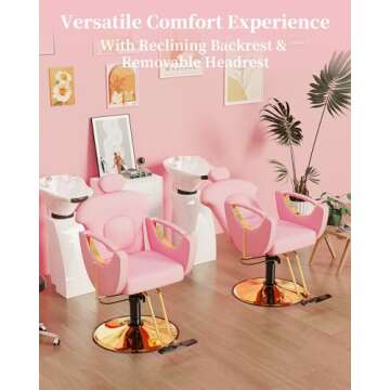 Baasha Barber Chair - Elegant Reclining Salon Seat