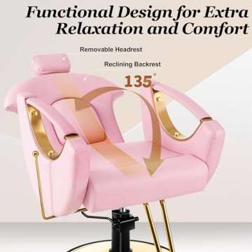 Baasha Barber Chair - Elegant Reclining Salon Seat