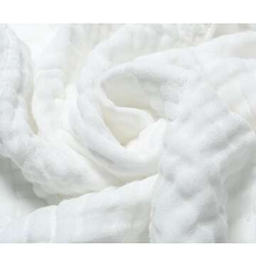 Lucear Muslin Cotton White Baby Bath Towels with Hood and Waistband Also for Baby Blanket