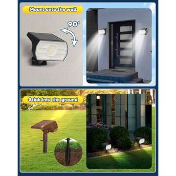 Kaxiida Solar Lights Outdoor Waterproof IP68, 3 Lighting Models Solar Powered Spot Lights Outdoor, 56LED Solar Lights Dusk to Dawn for Yard Patio Garden Pathway Landscape Lighting