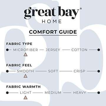 Great Bay Home 4-Piece Queen Size Stripe Microfiber Sheet Set | Ultra-Soft, Brushed Bedding Sheets & Pillowcases | Wrinkle Free, Comfortable, All-Season Bed Sheets (Queen, Blue)