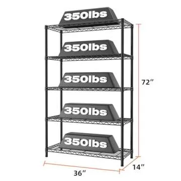 Quality Adjustable Heavy Duty 5 Shelf Storage Unit