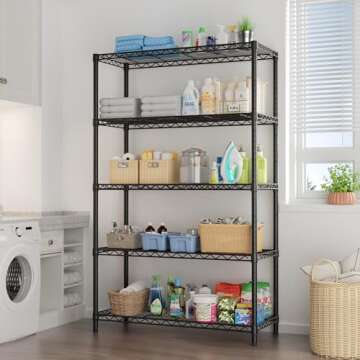 Quality Adjustable Heavy Duty 5 Shelf Storage Unit