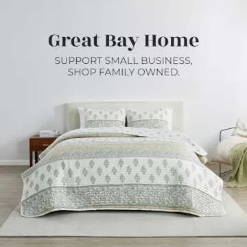 King Vintage Floral Quilt & Pillow Shams Set for Spring