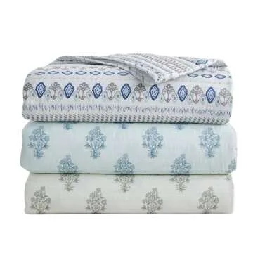 King Vintage Floral Quilt & Pillow Shams Set for Spring