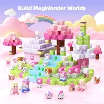 GobiDex Magnetic Blocks Kid Building Toys for 3+ Years Old Girls, STEM Sensory Gifts for Princess, Kids Magnets Build MagWonder World Game for Toddler