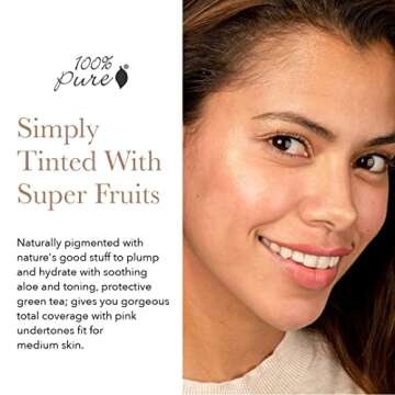 100% PURE Water Foundation - The Ideal Makeup for a Radiant Look, Moisturizing and Full Coverage