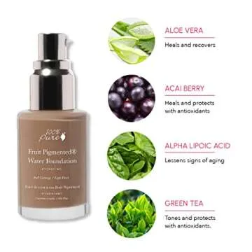 100% PURE Water Foundation - Hydrating, Full Coverage, Dewy Finish