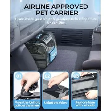 BurgeonNest Cat Carrier with Wheels, Airline Approved Pet Carrier for Cats Dogs 15 lbs with Telescopic Handle, Small Dog Bag with Wheels Removable, Soft Rolling Cat Purse with Large Pocket