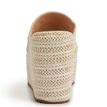 COOLLULU Womens Espadrille Platform Wedges Heel Sandals Open Toe Slides Bohemia Sandals Beige US 6