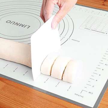 Silicone Pastry Mat Extra Thick Non Stick Baking Mat, Fondant Mat,Counter Mat,Dough Rolling Mat, Oven Liner, Pie Crust Mat