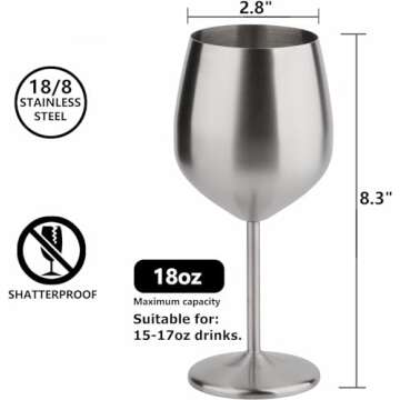 Elegant Stainless Steel Wine Glass Set - Durable & Stylish