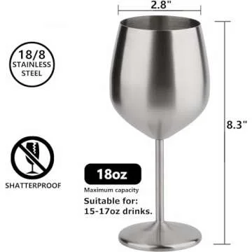 Elegant Stainless Steel Wine Glass Set - Durable & Stylish