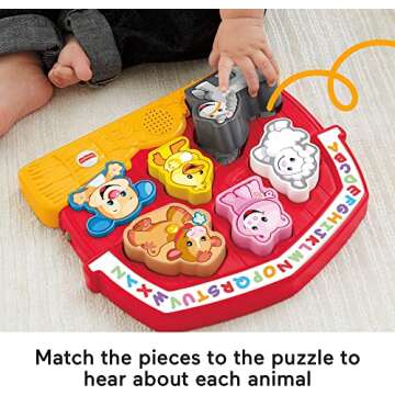 Fisher-Price Toddler Shape Sorting Toy Laugh & Learn Farm Animal Puzzle with Music & Sounds for Kids Ages 1+ Years​