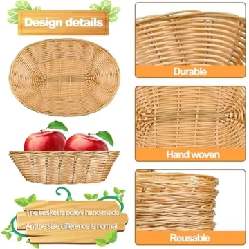 Yesland 16 Pack Oval Basket Set for Food Storage and Decor