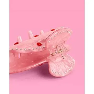 xo, Fetti Heart Claw Clip, Pink Acrylic Hair Clip | Bachelorette Goodie Bag, Bday Accessory, Valentines Party, Bridesmaid Gift