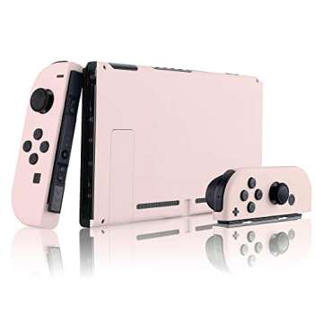 eXtremeRate DIY Replacement Shell Buttons for Nintendo Switch, Cherry Blossoms Pink Back Plate for Switch Console, Custom Housing with Full Set Buttons for Joycon Controller [Only Shell, NO Console]