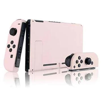 eXtremeRate DIY Replacement Shell Buttons for Nintendo Switch, Cherry Blossoms Pink Back Plate for Switch Console, Custom Housing with Full Set Buttons for Joycon Controller [Only Shell, NO Console]
