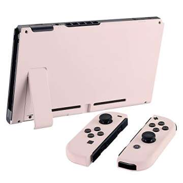 eXtremeRate DIY Replacement Shell Buttons for Nintendo Switch, Cherry Blossoms Pink Back Plate for Switch Console, Custom Housing with Full Set Buttons for Joycon Controller [Only Shell, NO Console]