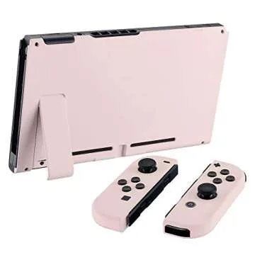 eXtremeRate DIY Replacement Shell Buttons for Nintendo Switch, Cherry Blossoms Pink Back Plate for Switch Console, Custom Housing with Full Set Buttons for Joycon Controller [Only Shell, NO Console]
