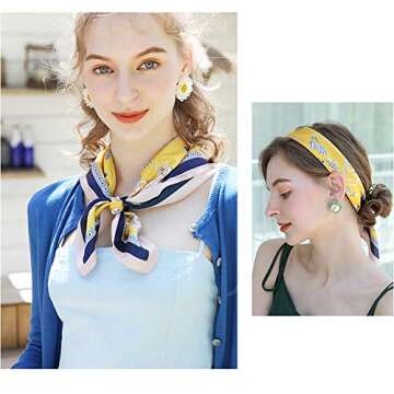 MEISEE 100% Pure Mulberry Silk Scarf 27"'x27(in) Square Scarf Head Scarf Neck scarf Headscarf for Women with Gift Packed (1)