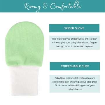 Anti-Scratch Baby Mittens - Pack of 7 Unisex Newborn Mitts - No Scratch Gloves for Boys and Girls - Cotton Gloves for Infants 0-6 Months Old with Laundry Bag (Small - for Premie Babies)