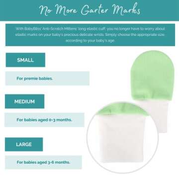 Anti-Scratch Baby Mittens - Pack of 7 Unisex Newborn Mitts - No Scratch Gloves for Boys and Girls - Cotton Gloves for Infants 0-6 Months Old with Laundry Bag (Small - for Premie Babies)