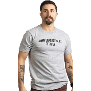 Funny Lawn Enforcement Officer Dad T-Shirt - Vintage Grey