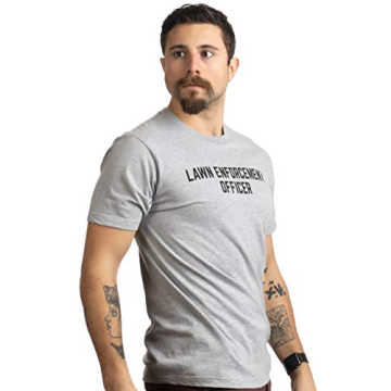 Funny Lawn Enforcement Officer Dad T-Shirt - Vintage Grey