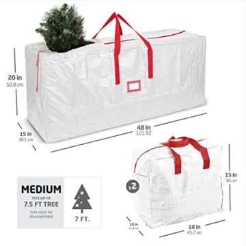 Zober Christmas Tree Storage Bag & Garland Bags Up to 7.5 Ft
