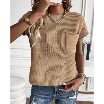 KIRUNDO Women's Spring Cap Sleeve Sweater Vest for Fashion Lovers