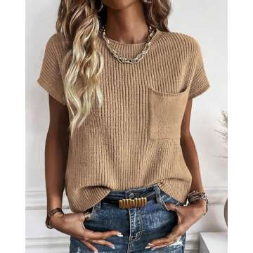 KIRUNDO Women's Spring Cap Sleeve Sweater Vest for Fashion Lovers