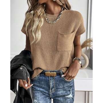 KIRUNDO Women's Spring Cap Sleeve Sweater Vest for Fashion Lovers