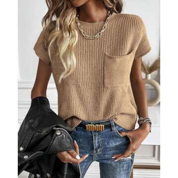 KIRUNDO Women's Spring Cap Sleeve Sweater Vest for Fashion Lovers