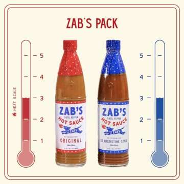 Zab's Hot Sauce 2-Pack Bundle | Made with Signature Slow Burn Datil Peppers | Original and St. Augustine Style 6oz. Bundle | Christmas & Holiday Stocking Stuffer, Gift for All Hot Sauce & Food Lovers