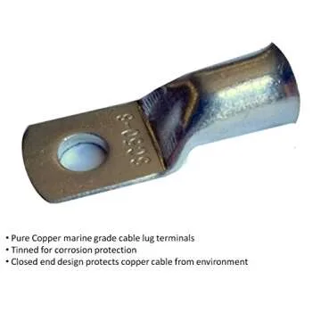 4 AWG 4 Gauge Single Red 3 feet w/ 5/16" Lugs Pure Copper PowerFlex Battery Inverter Cables for Solar, RV, Auto, Marine Car, Boat