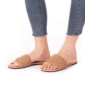 Stylish Women Flat Sandals Woven Leather for Summer Comfort