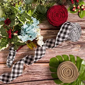 Whaline Wired Edge Ribbons for Holiday Crafts and Gift Wrapping
