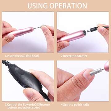 Uouteo Electric Nail Drill Kit for Manicure & Pedicure