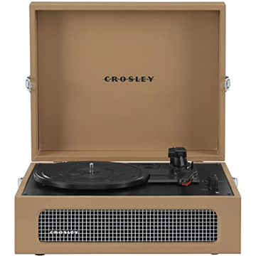 Crosley CR8017B-TA Voyager Vintage Portable Vinyl Record Player with Bluetooth and Built-in Speakers