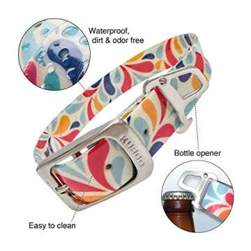 Kurgo Waterproof Muck Collar & Leash for Dogs | Matching Collar & Leash for Pets | Color Splash | Large