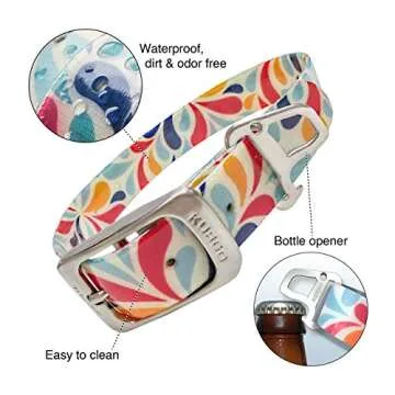 Kurgo Waterproof Muck Collar & Leash for Dogs | Matching Collar & Leash for Pets | Color Splash | Large