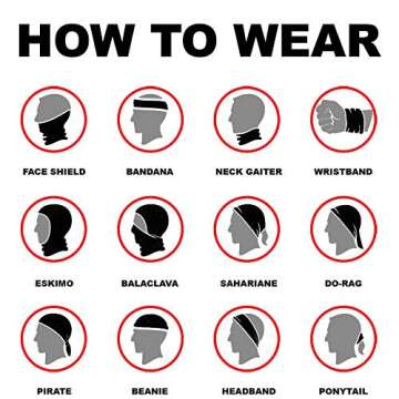 Multifunctional Neck Headwear Face Mask 12 in 1 Bike Motorcycle Hiking dust-Proof Anti-Spray for Women Men Face Scarf Bandana