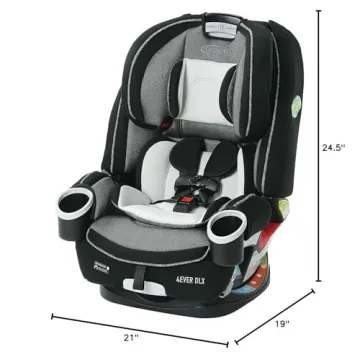 Graco 4Ever DLX 4-in-1 Car Seat, Grey, Infant to Toddler Car Seat, with 10 Years of Use, Rear-facing, Forward-facing and Booster Modes, Safe, Comfortable and Convenient