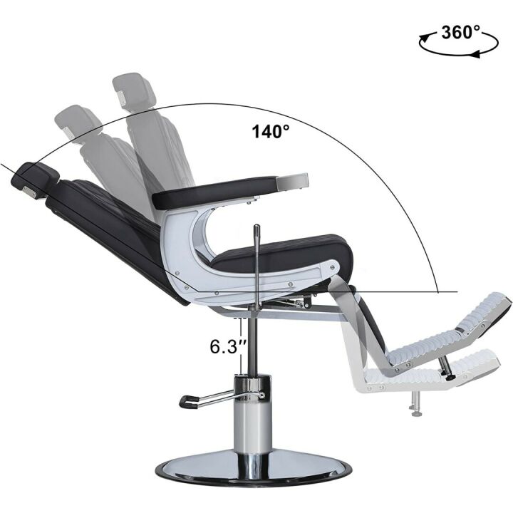 Vintage Heavy Duty Barber Chair - All Black Design