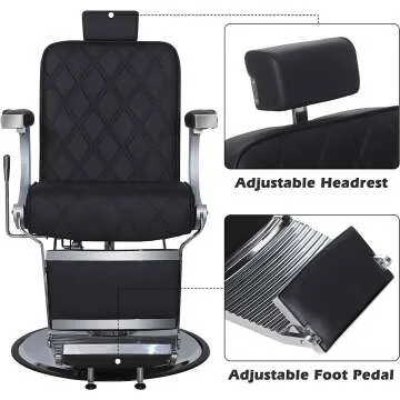 Vintage Heavy Duty Barber Chair - All Black Design