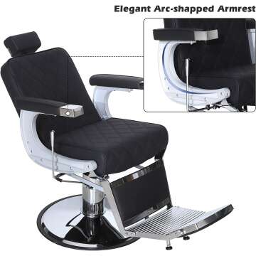 Vintage Heavy Duty Barber Chair - All Black Design