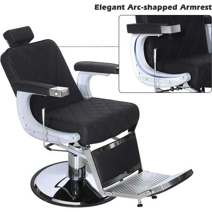 Vintage Heavy Duty Barber Chair - All Black Design